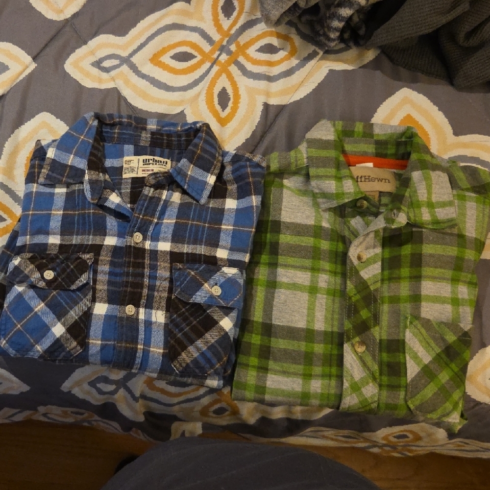 Bundle.of 2 Flannel Urban Pipeline And Ruff Hewn Button Down Shirts